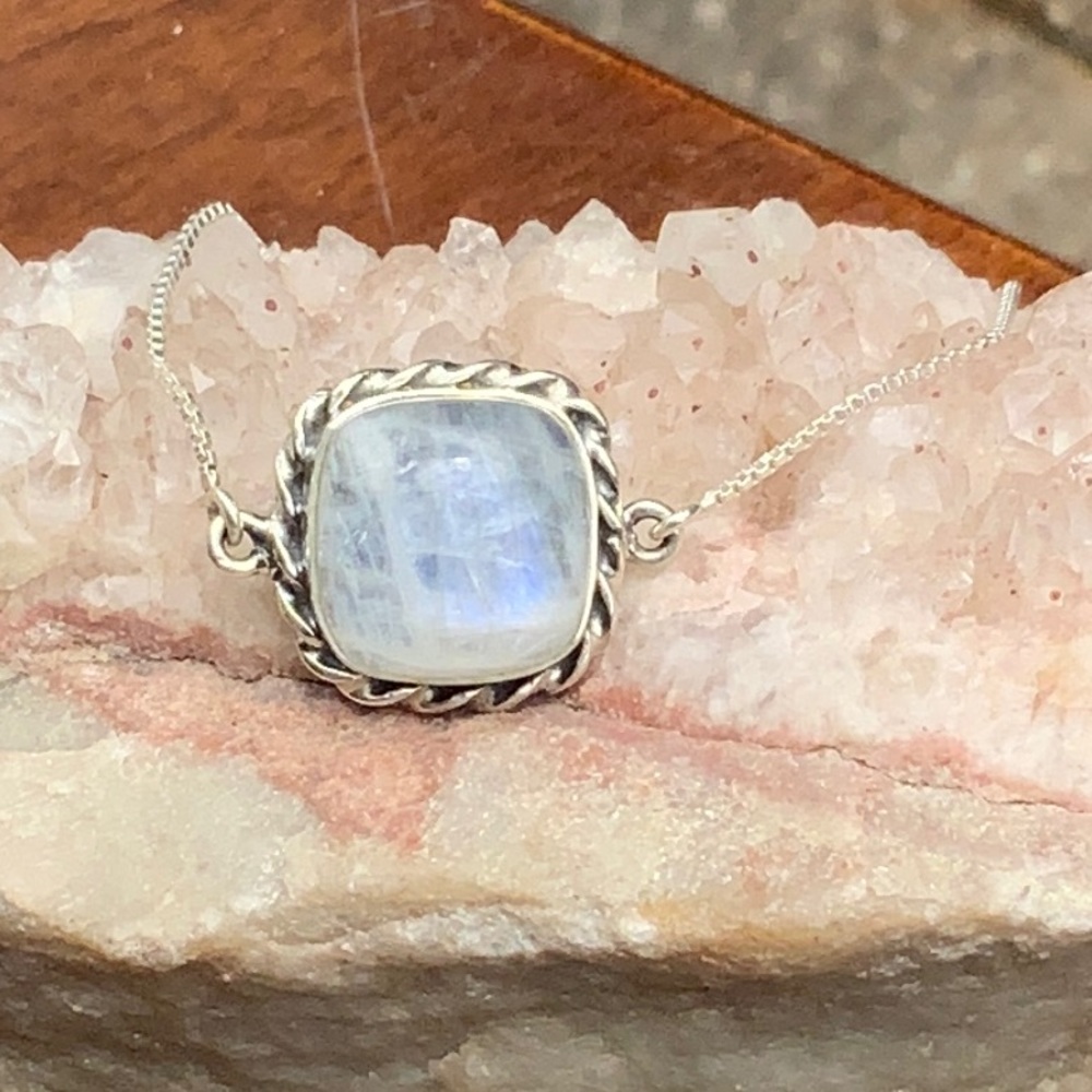 Adjustable Moonstone 925 Sterling Silver Bracelet - image 1